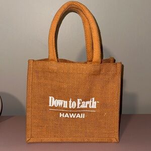 Down to Earth Hawaii Jute Tote Bag